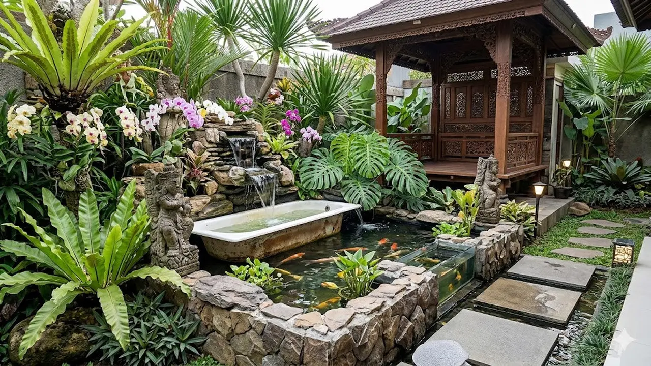 Inspirasi Kolam Ikan dari Bak Bekas yang Tampil seperti Taman Mahal