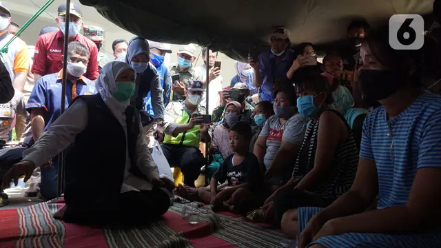 Gubernur Khofifah Temui Korban Gempa di Kampung Majangtengah
