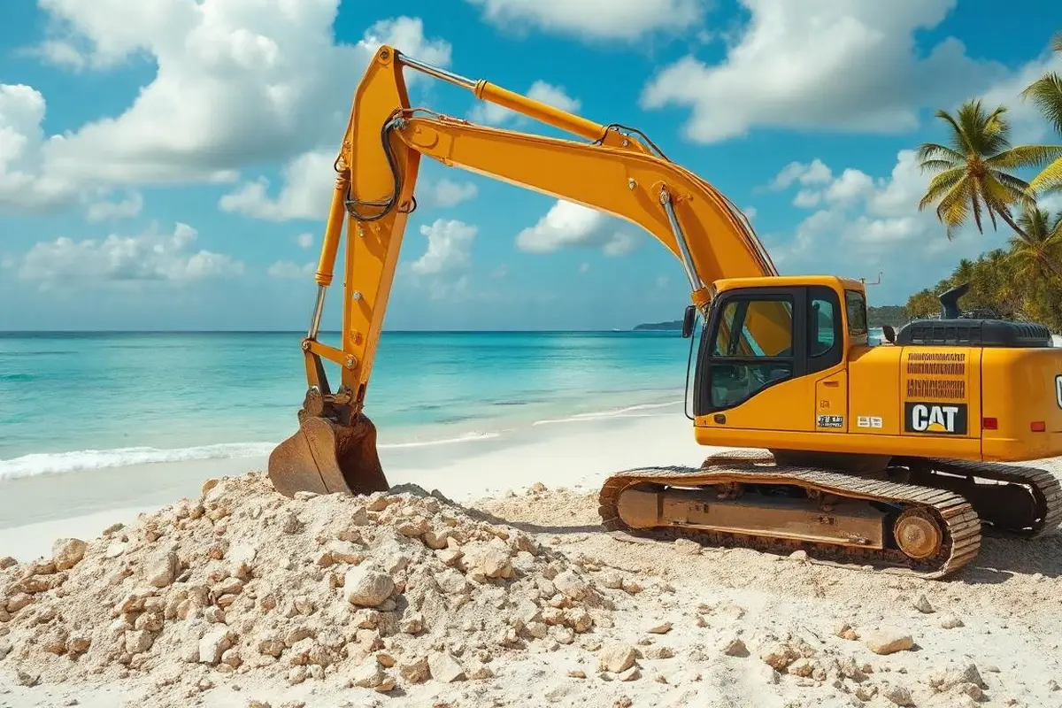 ilustrasi ekspor pasir laut. (Foto By AI)