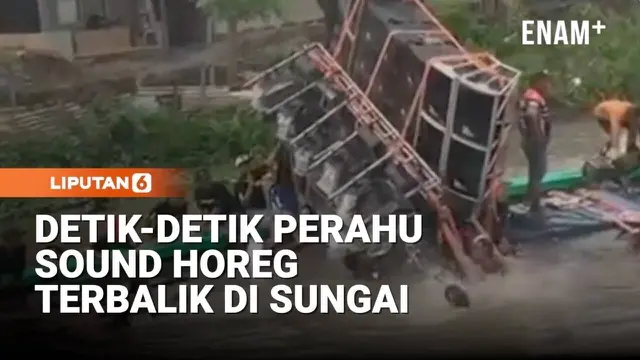 Viral! Perahu Pembawa Sound Horeg Terbalik di Sungai Balongdowo