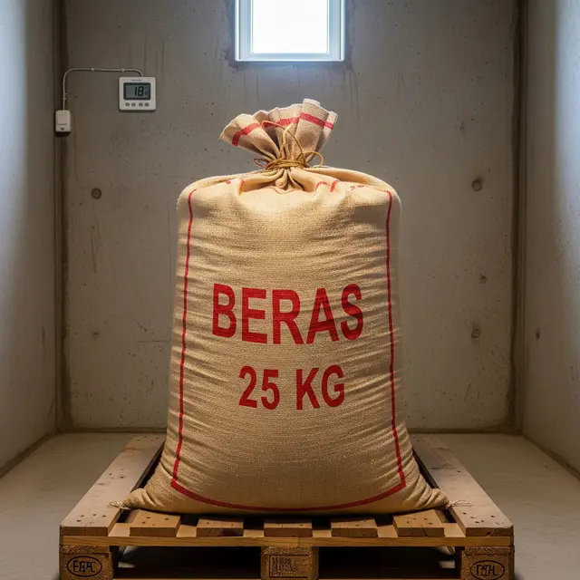 Cara Efektif Menyimpan Beras 25 Kg Agar Tidak Berkutu (Image by Gemini AI)
