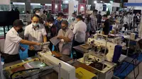 Suasana pameran industri TPT (Tekstil dan Produk Tekstil) Inatex bersama Indo Intertex yang digelar beberapa waktu lalu di Jakarta International Expo (JIExpo) Kemayoran, Jakarta. (Liputan6.com)