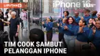 CEO Apple Tim Cook Menyapa Pelanggan Baru Iphone di NYC, Mempromosikan Apple Intelligence
