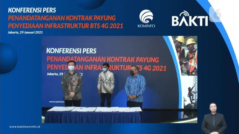 Penandatanganan kontrak payung BTS 4G