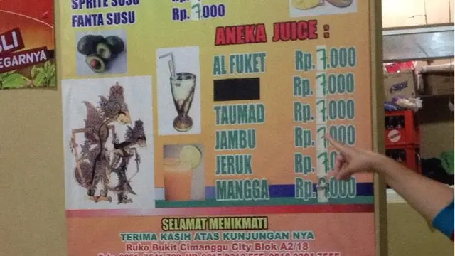 6 Tulisan di Spanduk Jualan Jus Ini Nyeleneh, Bikin Pembeli Salah Fokus