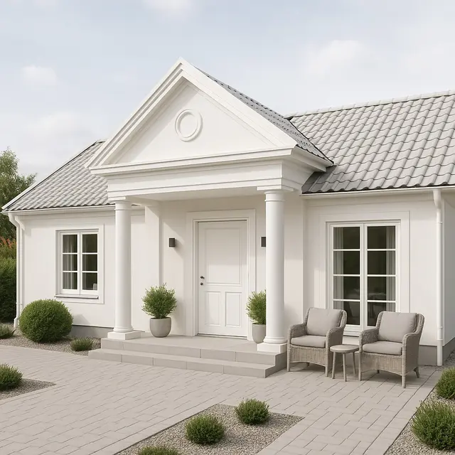 Model Rumah Minimalis 1 Lantai Gaya Eropa Klasik (Image by ChatGPT)