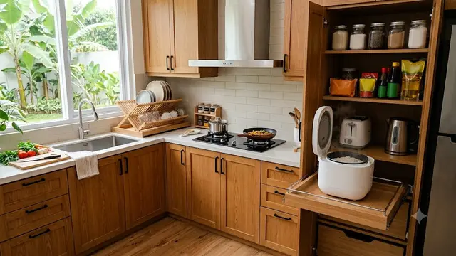 Kitchen Set dengan Pantry Mini Terintegrasi