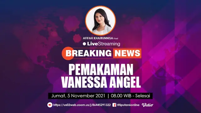 Breaking News Liputan6.com yang mengangkat peristiwa meninggalnya Vanessa Angel menyiarkan secara live dari rumah duka hingga pemakaman keduanya.
