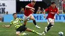 Meski hanya pertandingan uji coba, baik Manchester United maupun Arsenal memainkan skuad terbaiknya. (Rich Schultz/Getty Images/AFP)