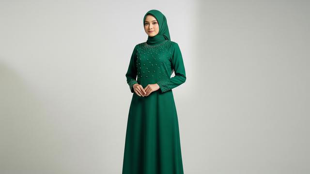 8 Model Gamis Emerald Green Elegan 2026, Inspirasi Anggun, Modern, dan Berkelas