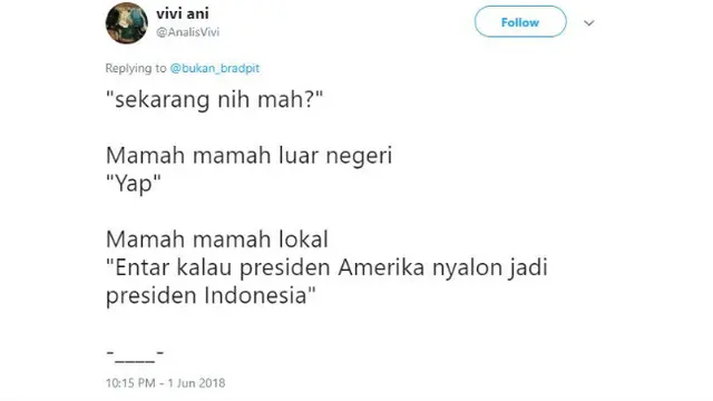 Perbandingan antara ibu luar negeri dan ibu lokal dalam menjawab pertanyaan.