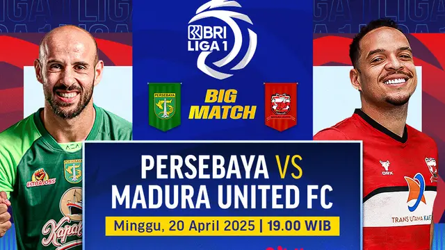 Siaran Langsung Big Match BRI Liga 1: Persebaya vs Madura United pada Matchweek 29 di Vidio
