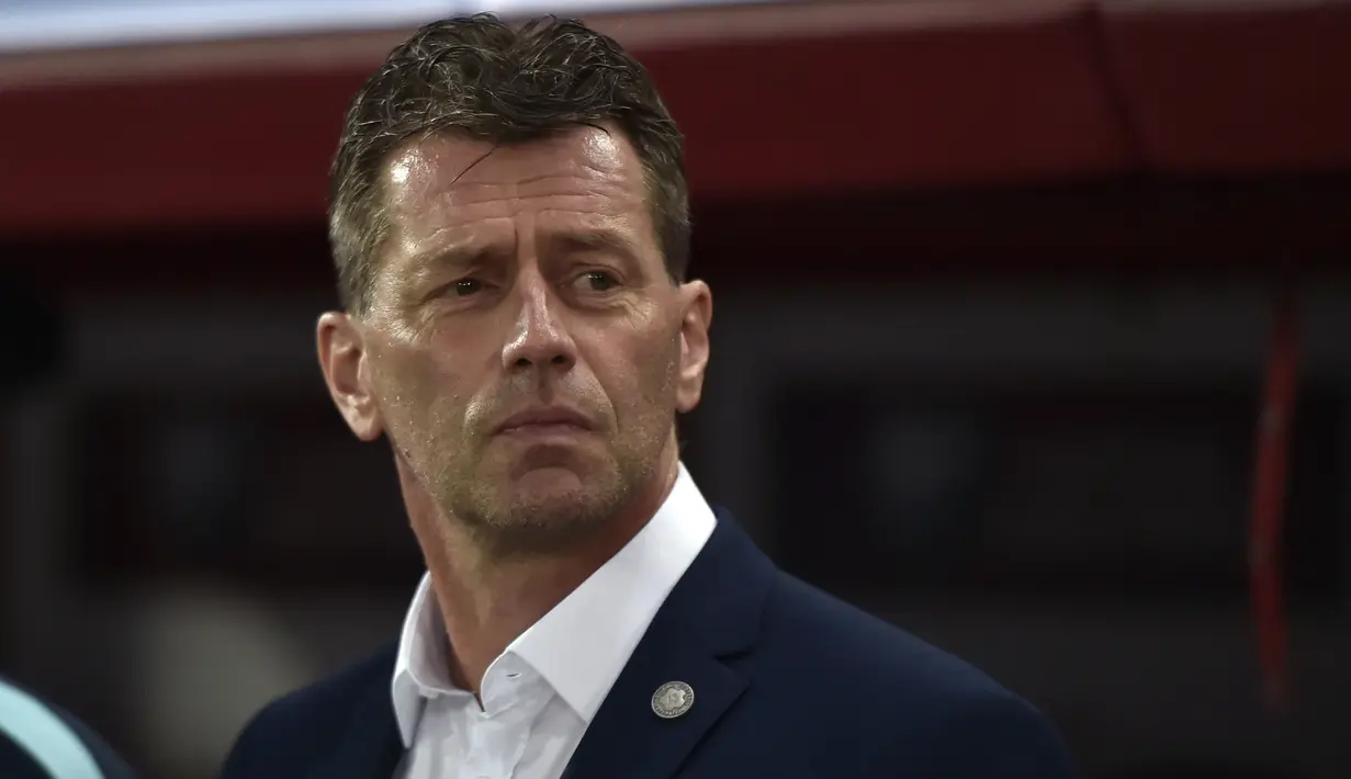 Sebelumnya, Sanfrecce Hiroshima yang kini dilatih juru taktik asal Jerman, Michael Skibbe sempat menorehkan lima kemenangan beruntun pada bulam Maret hingga April lalu yang membuat mereka masuk dalam perburuan gelar juara J1 League musim 2023. (AFP/Louisa Gouliamaki)