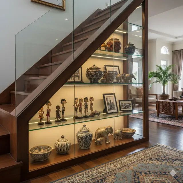 Model Lemari Kaca Bawah Tangga (Foto: Gemini AI)