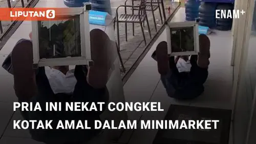 VIDEO: Miris, Pria Ini Nekat Congkel Kotak Amal Dalam Minimarket di Sidoarjo