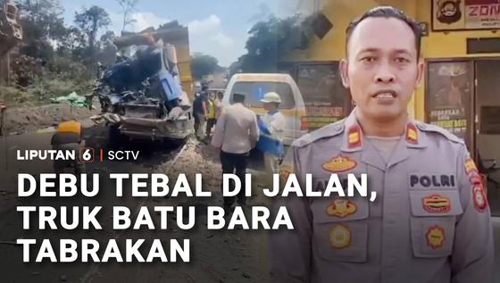 Debu Jalanan Halangi Pandangan, Truk Hantam Truk Lain, Sopir Tewas