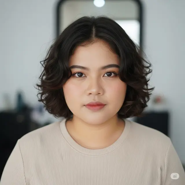 Curly Ear-Length Cut