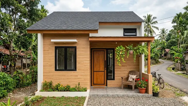 Inspirasi Gambar Rumah Minimalis Dinding Keramik di Desa