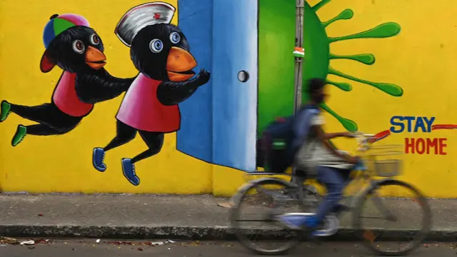 FOTO: Mural Kesadaran Virus Corona COVID-19 di India