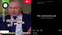 Gambar tangkapan layar&nbsp;video yang diklaim Presiden Rusia Vladimir Putin menyebut Pakistan sebagai negara teroris. (sumber: Facebook)