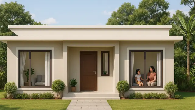 Model Rumah Sederhana Atap Datar/Ilustrasi gambar oleh AI