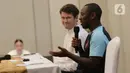 Shaun Wright-Phillips saat berbincang dengan wartawan pada Manchester City Treble Trophy Tour - Jakarta