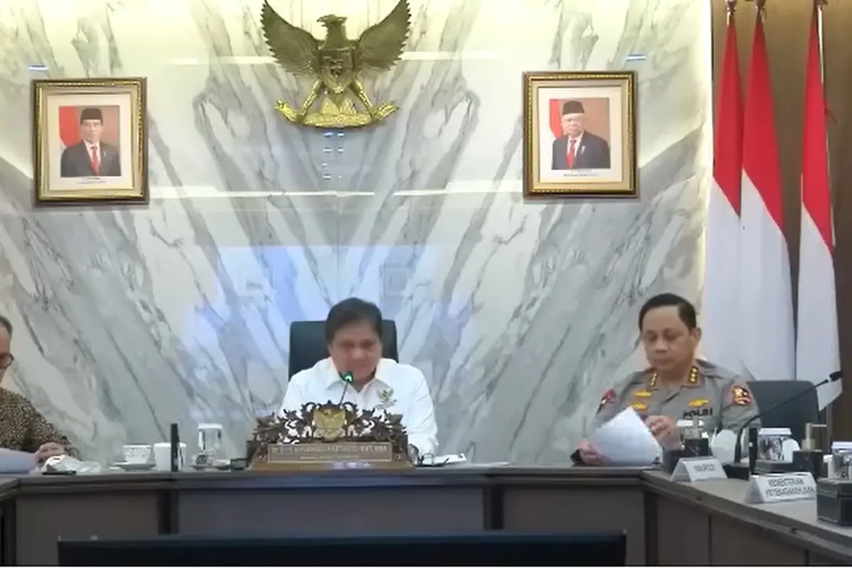 Menteri Koordinator Perekonomian Airlangga Hartarto dalam konferensi pers Kartu Prakerja 2023, Kamis (5/1/2023).