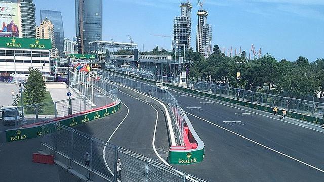 Pit entry Baku City Circuit.