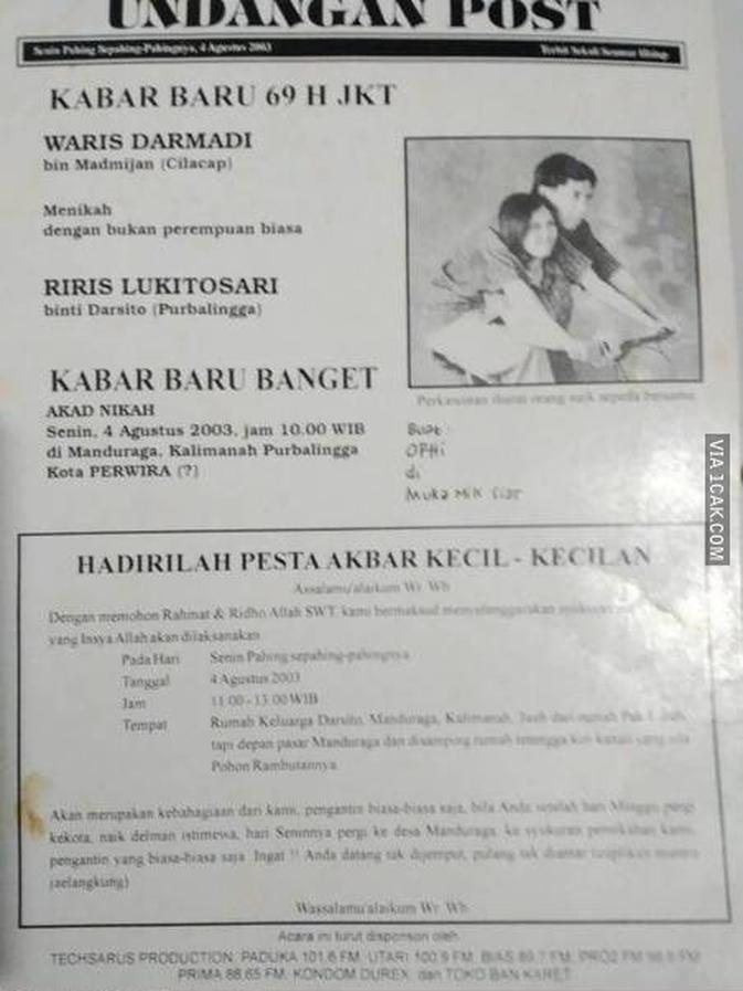 6 Desain Undangan Pernikahan Nyeleneh Ini Dijamin Bikin