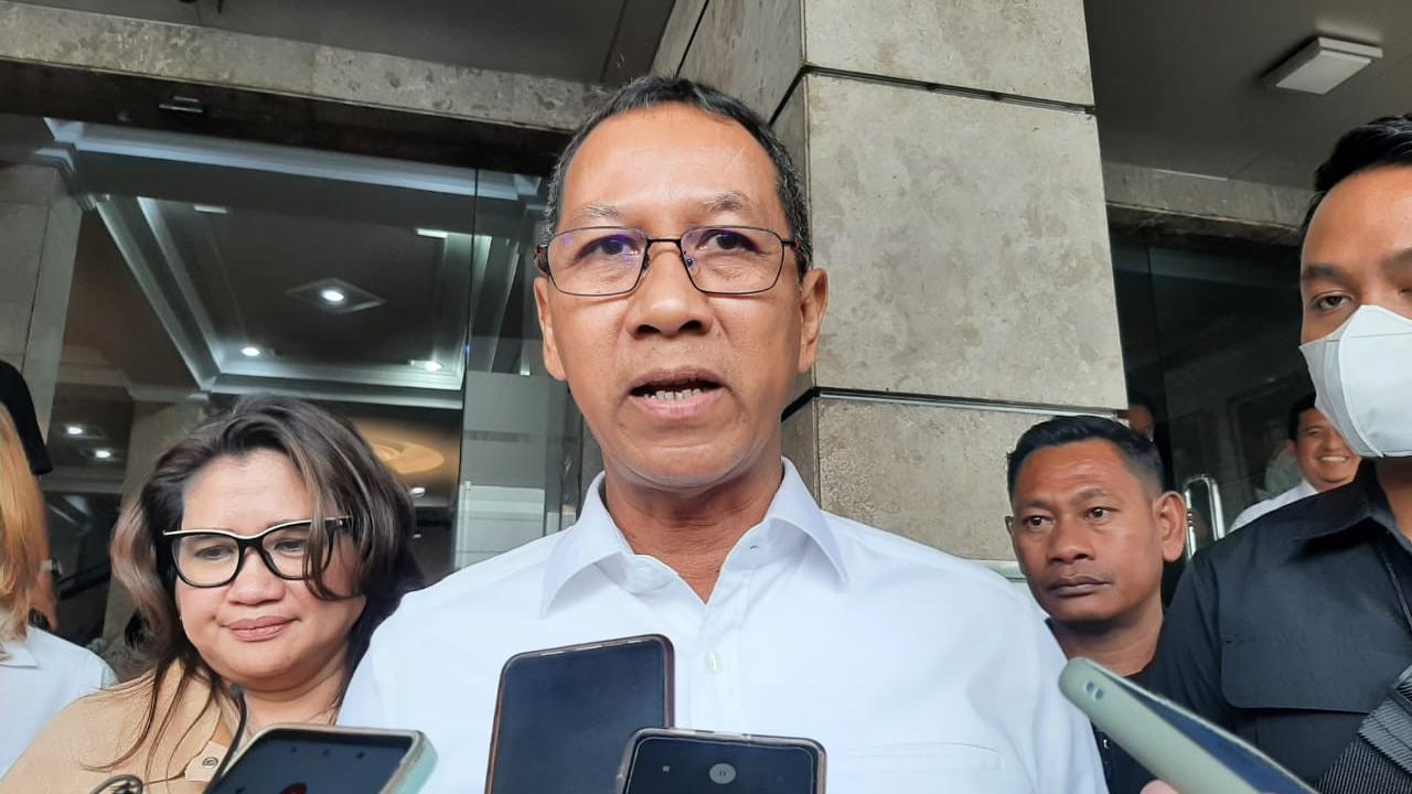 Penjabat (Pj) Gubernur DKI Jakarta Heru Budi Hartono bertemu Menteri Agraria dan Tata Ruang/Badan Pertanahan Nasional (ATR/BPN) Hadi Tjahjanto, Senin (13/3/2023).