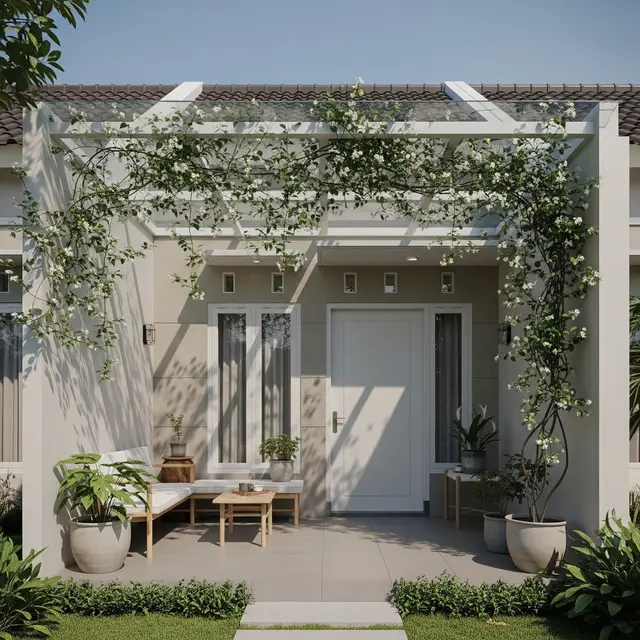 9 Desain Kanopi Teras Rumah Minimalis dengan Tanaman Rambat Biar Adem, Estetik di Perkotaan