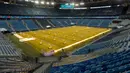Pemandangan lapangan dan tribun Stadion Saint Petersburg di Rusia, Selasa (4/2/2020). Stadion Saint Petersburg dianggap salah satu yang terbaik di Eropa. (Olga MALTSEVA/AFP)