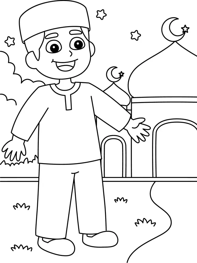 Gambar Mewarnai Tema Ramadhan