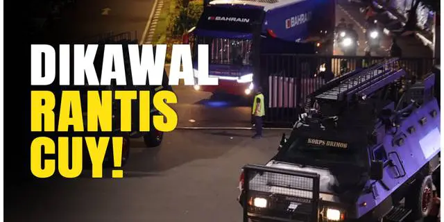 VIDEO: Momen Kedatangan Bus Timnas Bahrain yang Dijaga Ketat Oleh Kendaraan Rantis Polisi