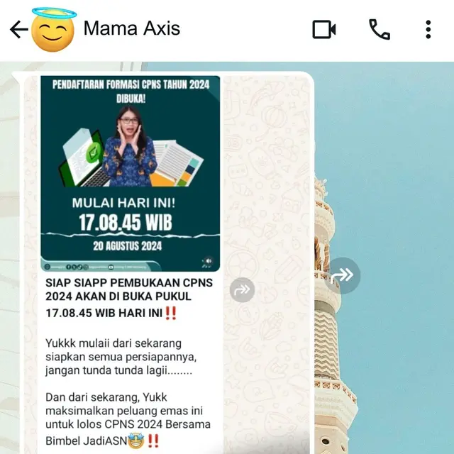 6 Chat Ibu Kirim Pengumuman CPNS ke Anak Ini Bikin Senyum Tipis