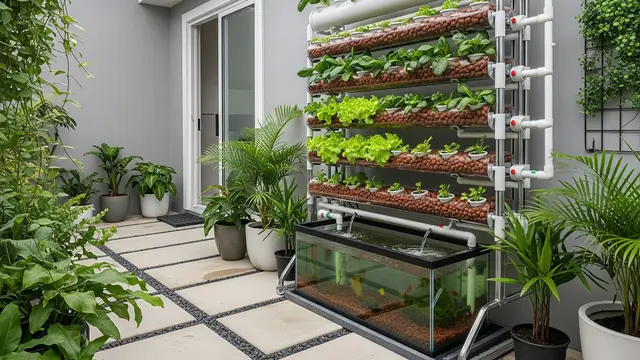 Desain Aquaponik Vertikal Minimalis
