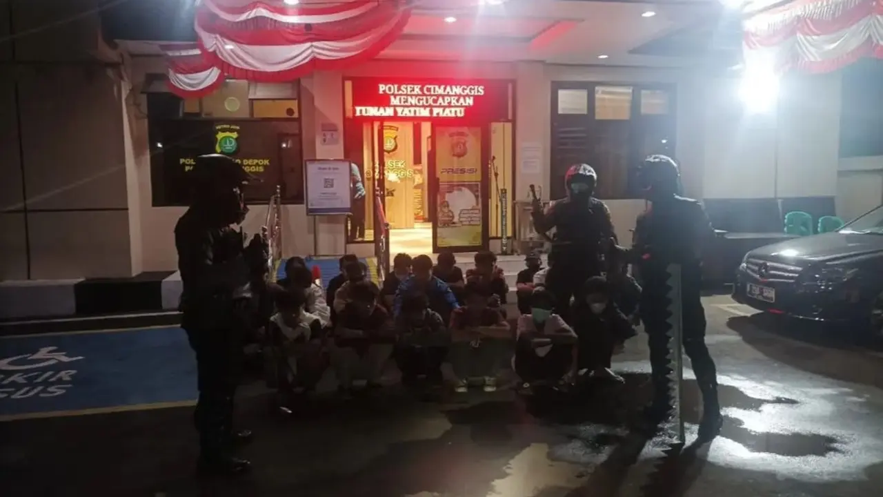 Sejumlah remaja diamankan saat hendak tawuran di Cimanggis, Depok