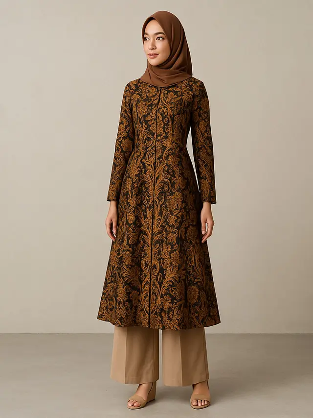 Model Baju Batik yang Cocok untuk Pesta Pernikahan Lengkap dengan Padu Padan Bawahan/ Ilustrasi gambar oleh AI