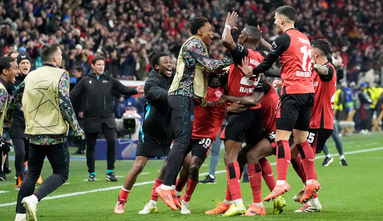 Tambahan tiga poin mendongkrak posisi Leverkusen ke peringkat dua klasemen sementara Liga Champions 2024/2025, Inter turun ke peringkat empat. (AP Photo/Martin Meissner)