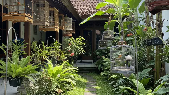 Taman Mini Belakang Rumah untuk Kandang Burung Kicau