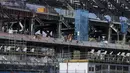 Kandang Barcelona tersebut awalnya ditargetkan rampung pada 2024 dan sempat diundur hingga Februari 2025 lalu. Sayangnya, akibat satu dan lain hal proses renovasi stadion itu kembali terhambat. (AFP/Josep Lago)