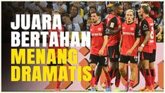 Berita video sang juara bertahan Bundesliga, Bayer Leverkusen, berhasil menang dramatis atas Monchengladbach. Gol menit akhir Florian Writz bawa Leverkusen amankan tiga poin.