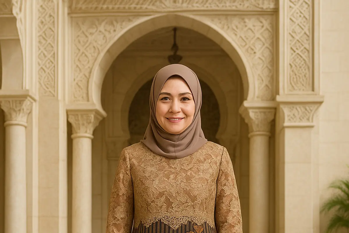 Gamis Batik Kombinasi Lurik