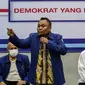 Sekjen Partai Demokrat versi KLB Jhonny Allen memberikan keterangan pers terkait urgensi KLB Sibolangit di Jakarta, Kamis (11/3/2021). Dalam keterangannya Jhonny mengatakan pengurus versi KLB akan melaporkan AHY ke kepolisian atas dugaan pemalsuan mukadimah AD/ART partai. (Liputan6.com/Johan Tallo)