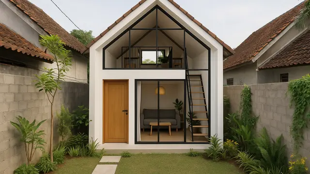 Model Rumah Sederhana 2 Kamar 1 Lantai di Lahan Terbatas/Ilustrasi AI