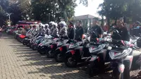 Pasukan gabungan polisi nampak sigap dalam apel gabungan operasi Lilin Lodaya  2018 (Liputan6.com/Jayadi Supriadin)