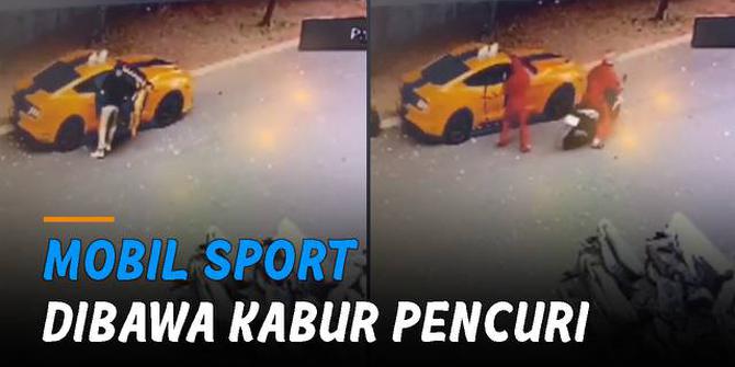 VIDEO: Teledor Saat Pindahkan Barang, Mobil Sport Dibawa Kabur Pencuri