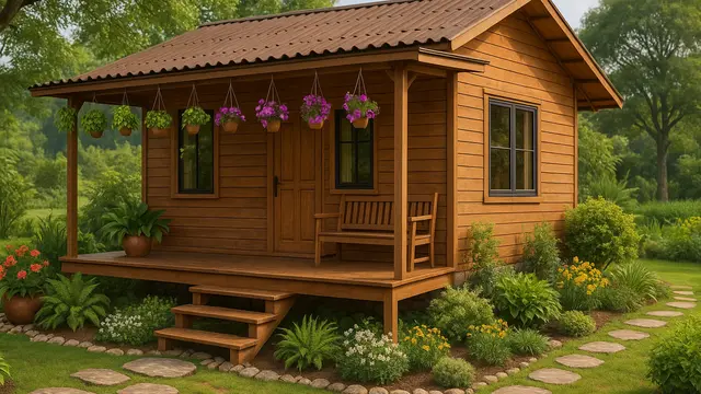 8 Gambar Rumah Minimalis di Desa dengan Teras dan Taman Mini yang Sejuk, Cantik dan Bikin Betah