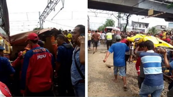 Ngeri, Ini Foto-foto Kereta Tabrak Metromini di Angke