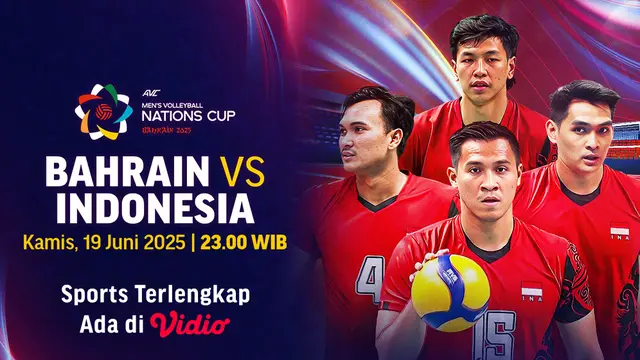 Nonton Streaming AVC Men’s Nation Cup 2025 Big Match Bahrain vs Indonesia di Vidio